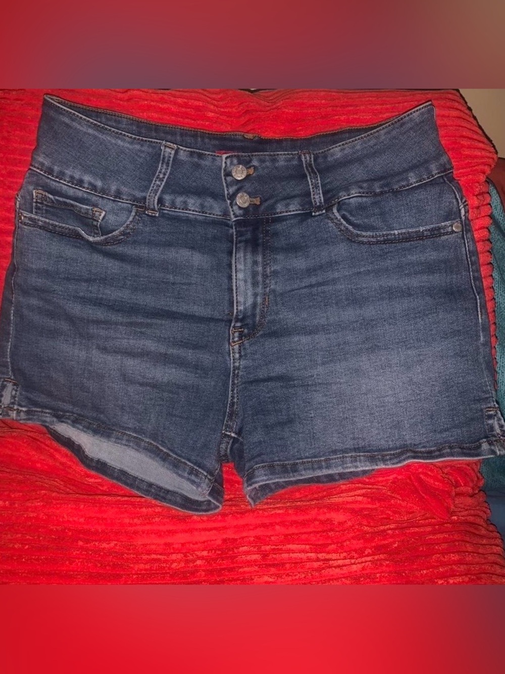 Guess Size 30 Blue High-Rise Denim Shorts